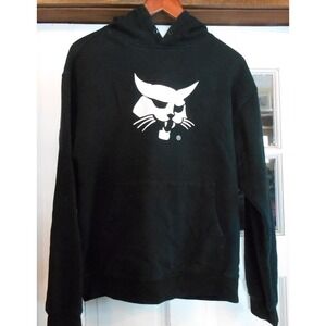 Bobcat Hoodie Sweatshirt Mens Medium Pullover Construction Equipment Black Skid